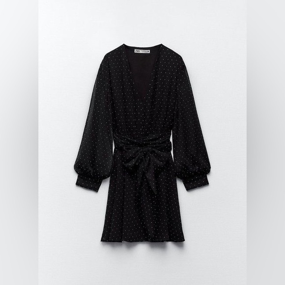 ZARA ~ Rhinstone Mini Dress w/ Belt - Picture 3 of 10